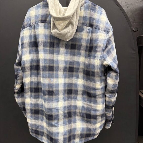 Wrangler Authentics Blue Flannel Insulated Hoodie - Picture 4 of 5